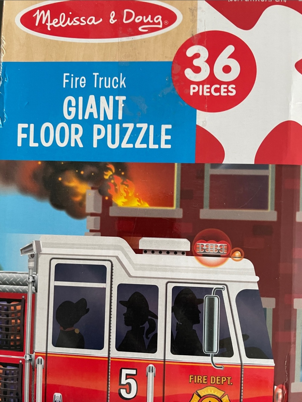 Melissa & Doug Red and White Fire Truck Giant Floor Puzzle - 36 Pieces